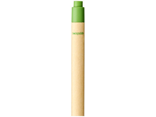 Шариковая ручка Berk из переработанного картона и кукурузного пластика, натуральный/зеленый